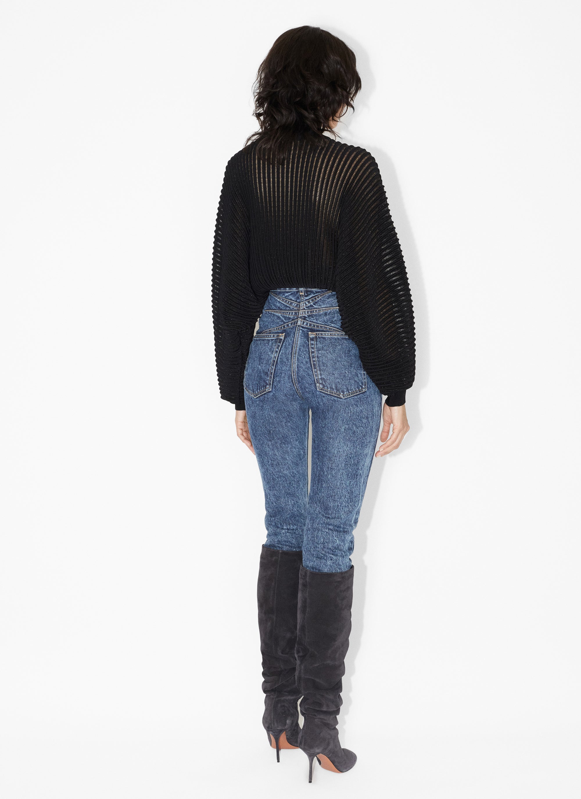 Sheer lace jumper - Black Alaïa
