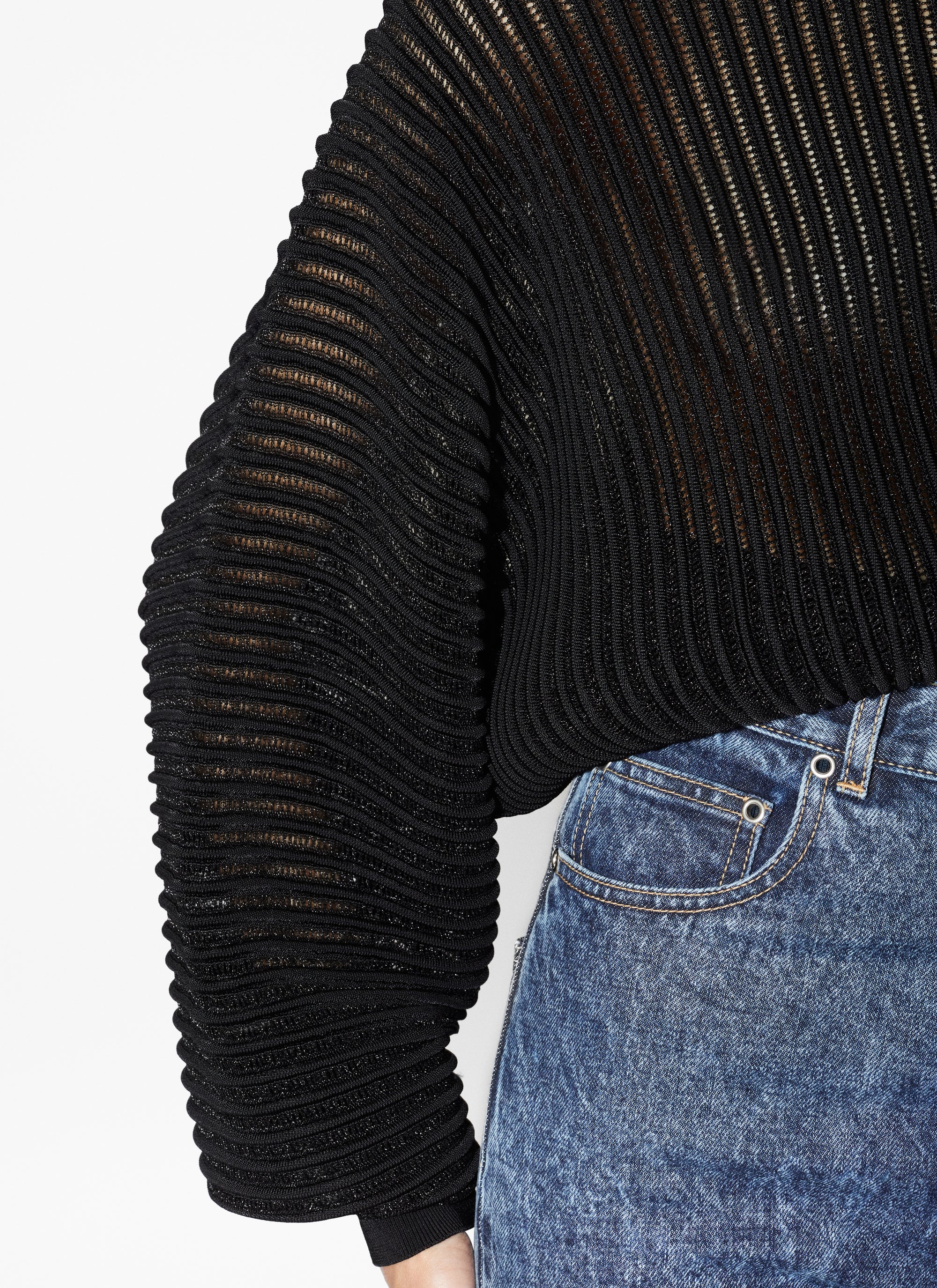 Sheer lace jumper - Black Alaïa