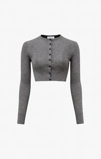 Soft cashmere and silk jumper - Mottled grey