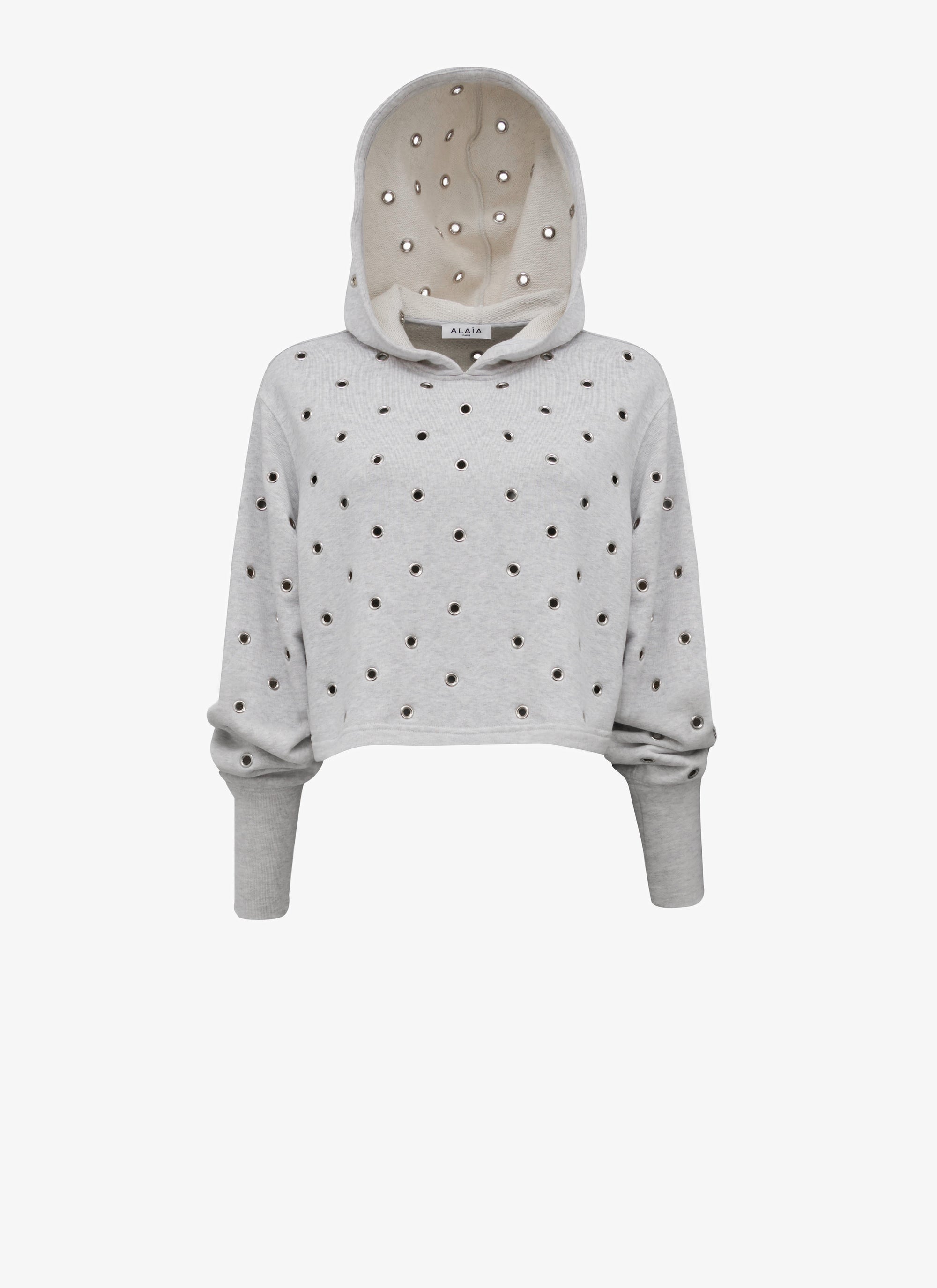 Eyelet Sweat Fleece - Heather Grey