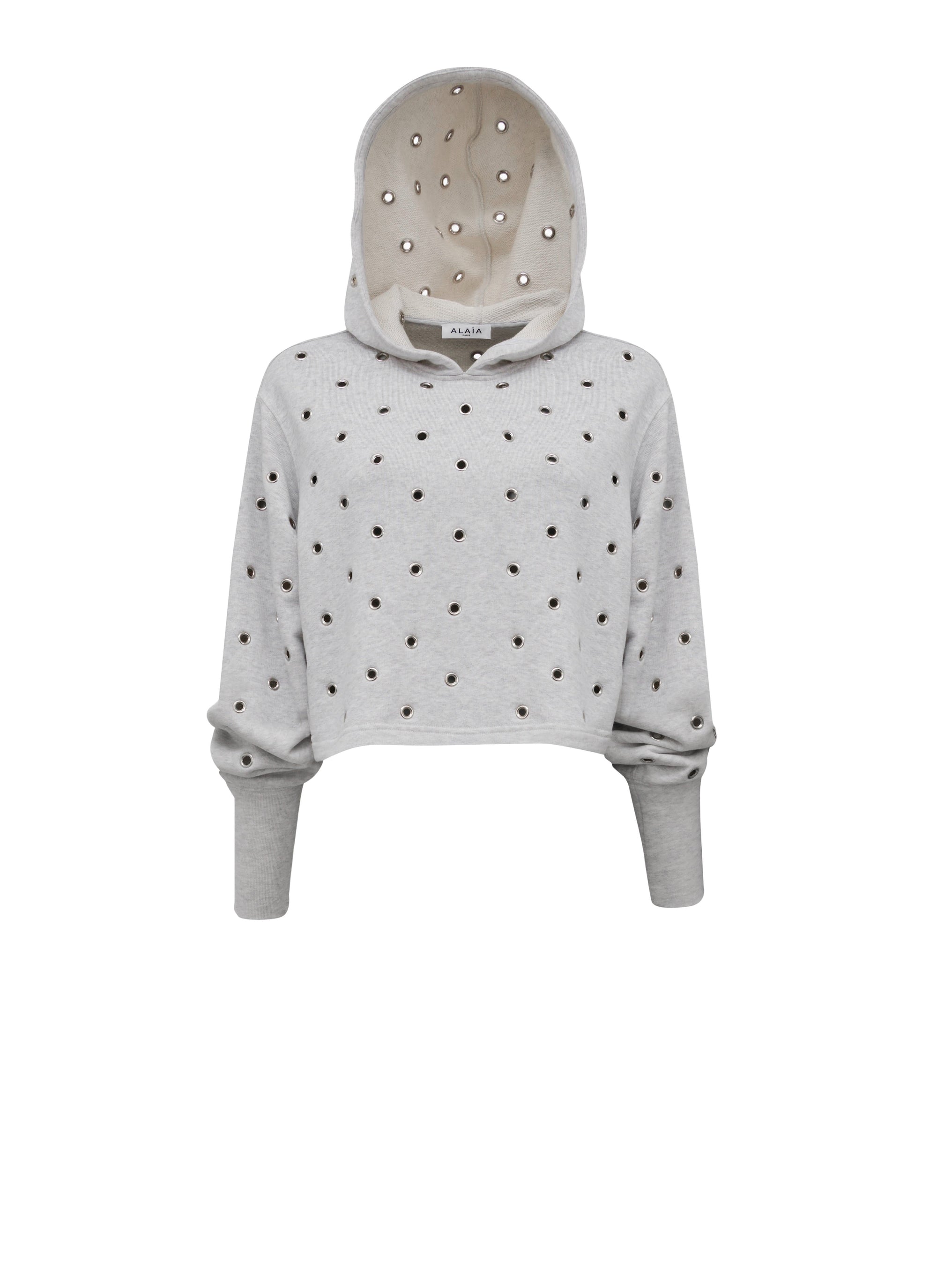 Eyelet Sweat Fleece - Heather Grey