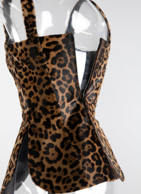 Bustier imprimé animal en cuir - Mordore