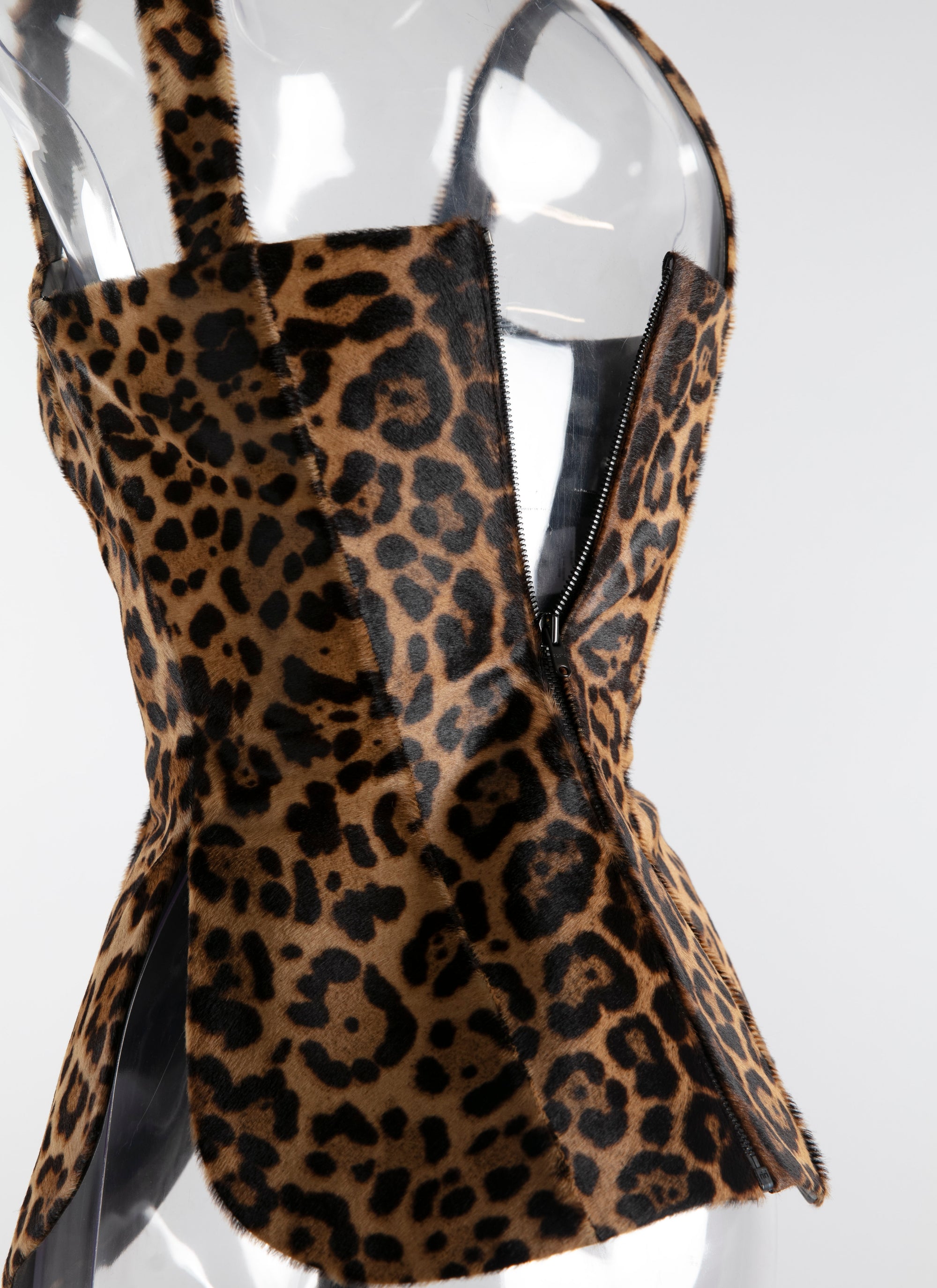 Bustier imprimé animal en cuir - Mordore