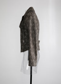 Leather biker jacket - Black & Ivory