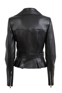 Veste Biker en cuir - Noir