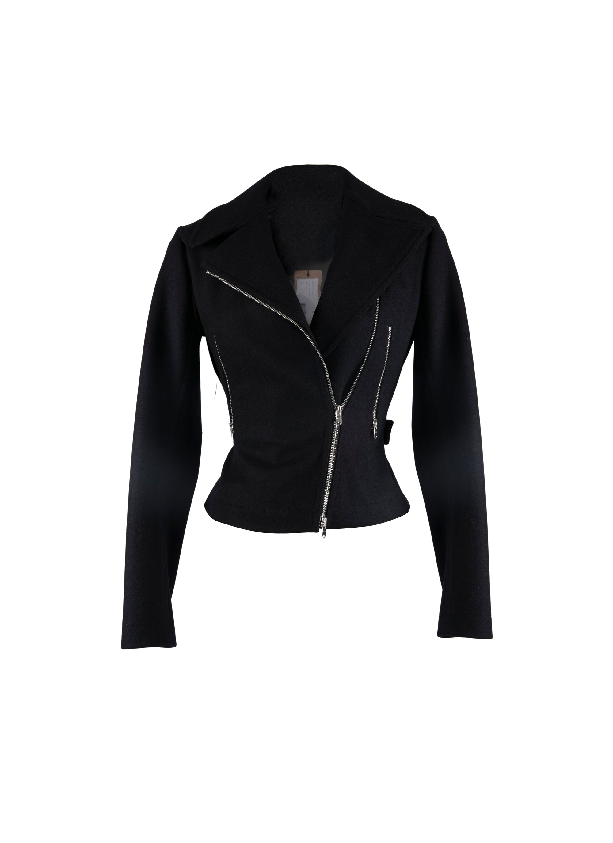 Blouson motard en drap de laine - Nuit