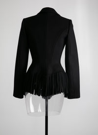 Veste regular en laine - Noir