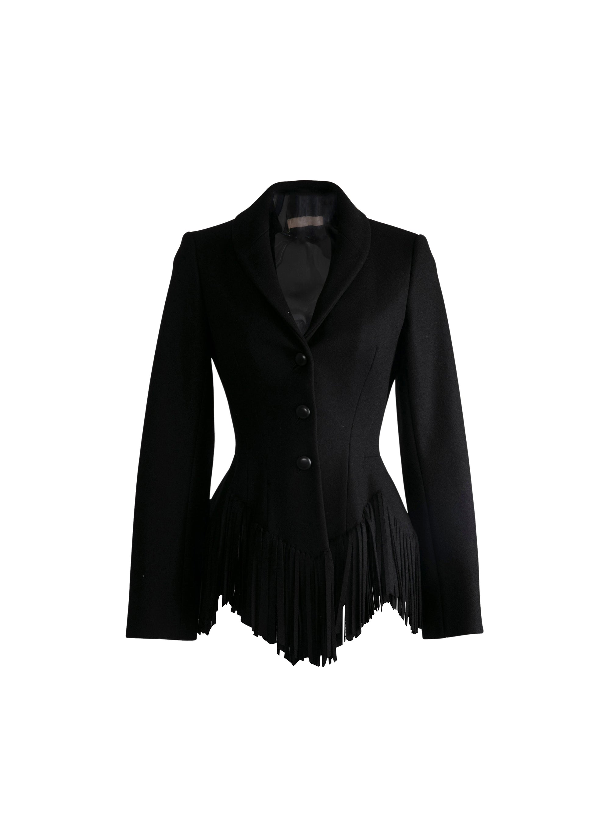 Veste regular en laine - Noir