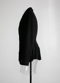 Veste regular en laine - Noir