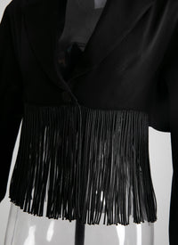 Veste à franges - Noir