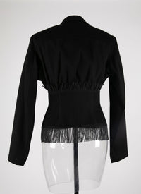 Veste à franges - Noir