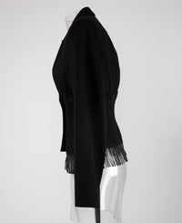 Veste à franges - Noir