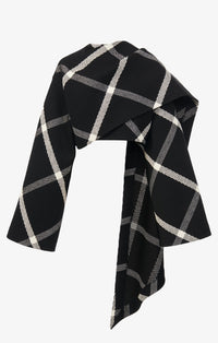 Wool scarf jacket - Black & White