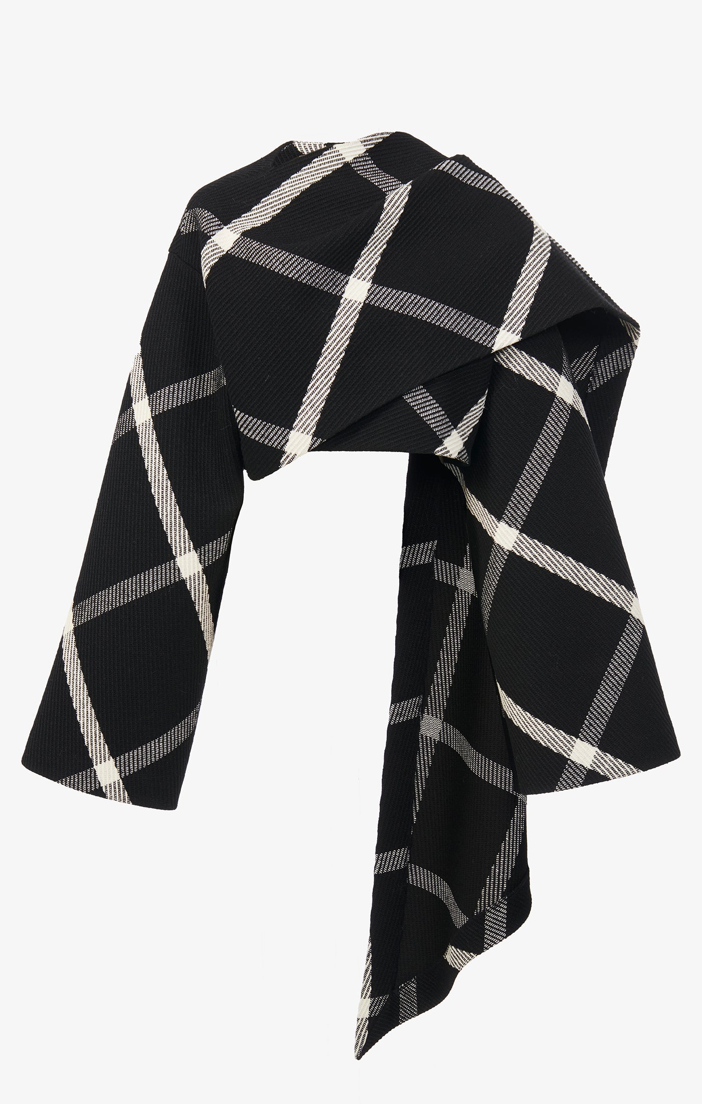 Wool scarf jacket - Black & White