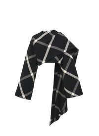 Wool scarf jacket - Black & White