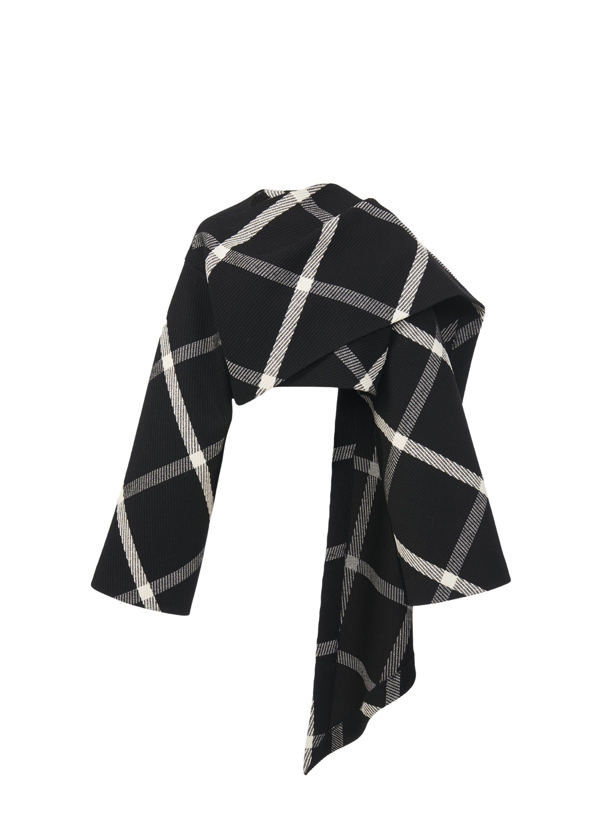 Wool scarf jacket - Black & White