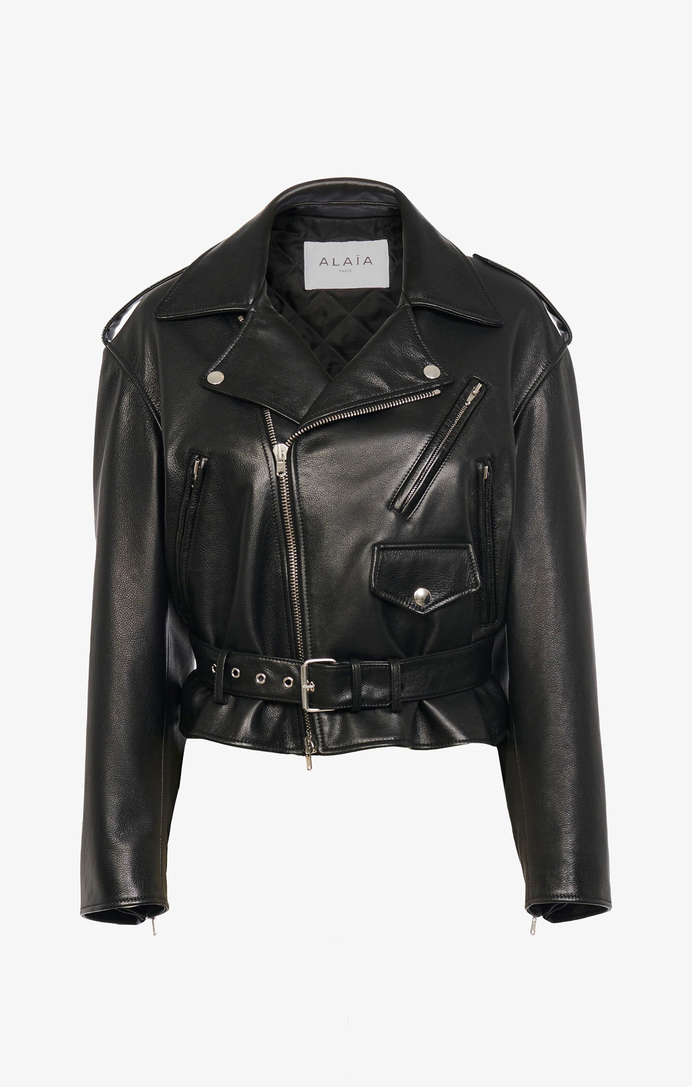 Leather biker jacket - Black Alaïa