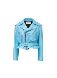 Veste biker en cuir mat - Ciel