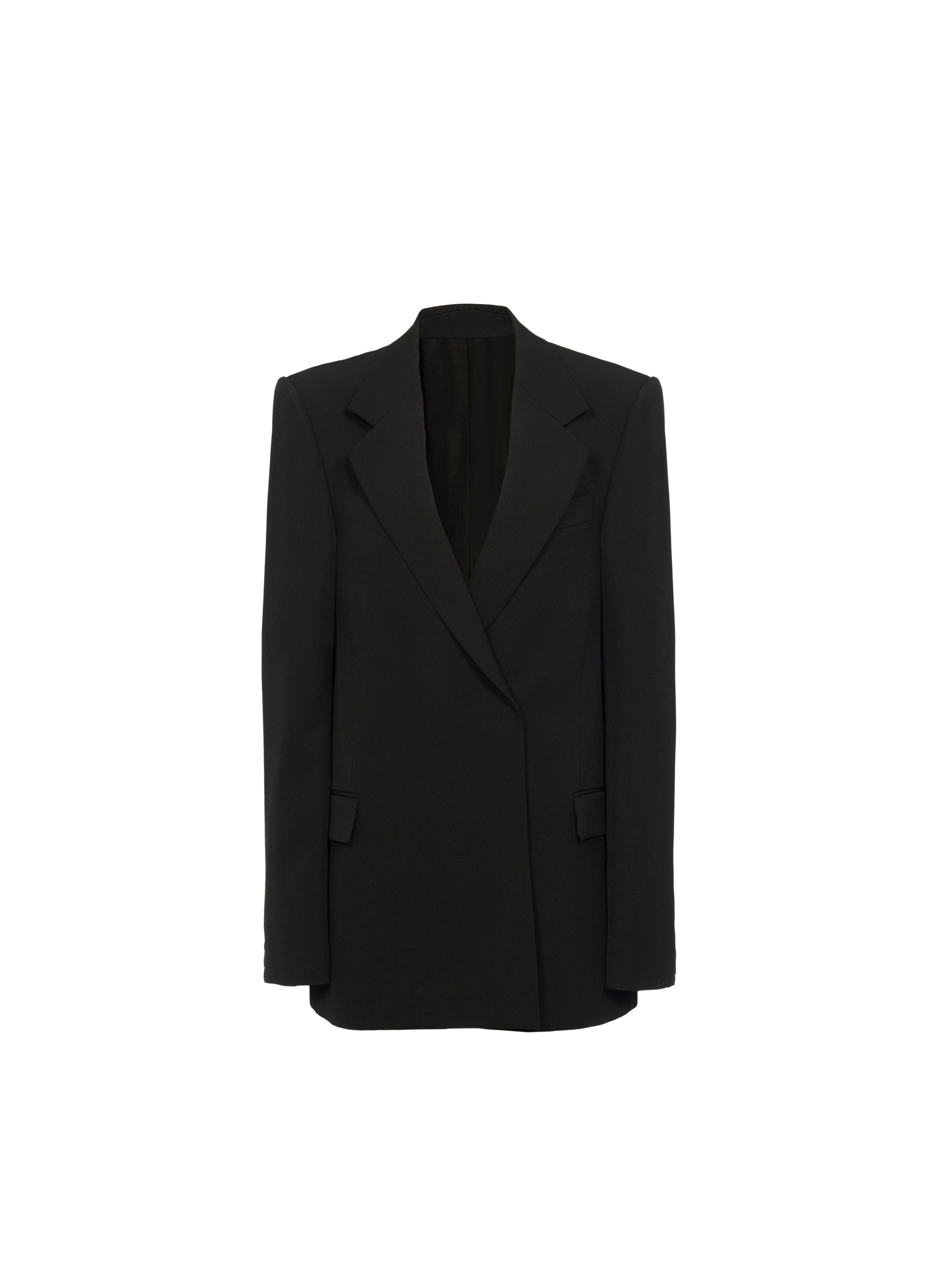 Double-breasted blazer in wool gabardine - Black Alaïa
