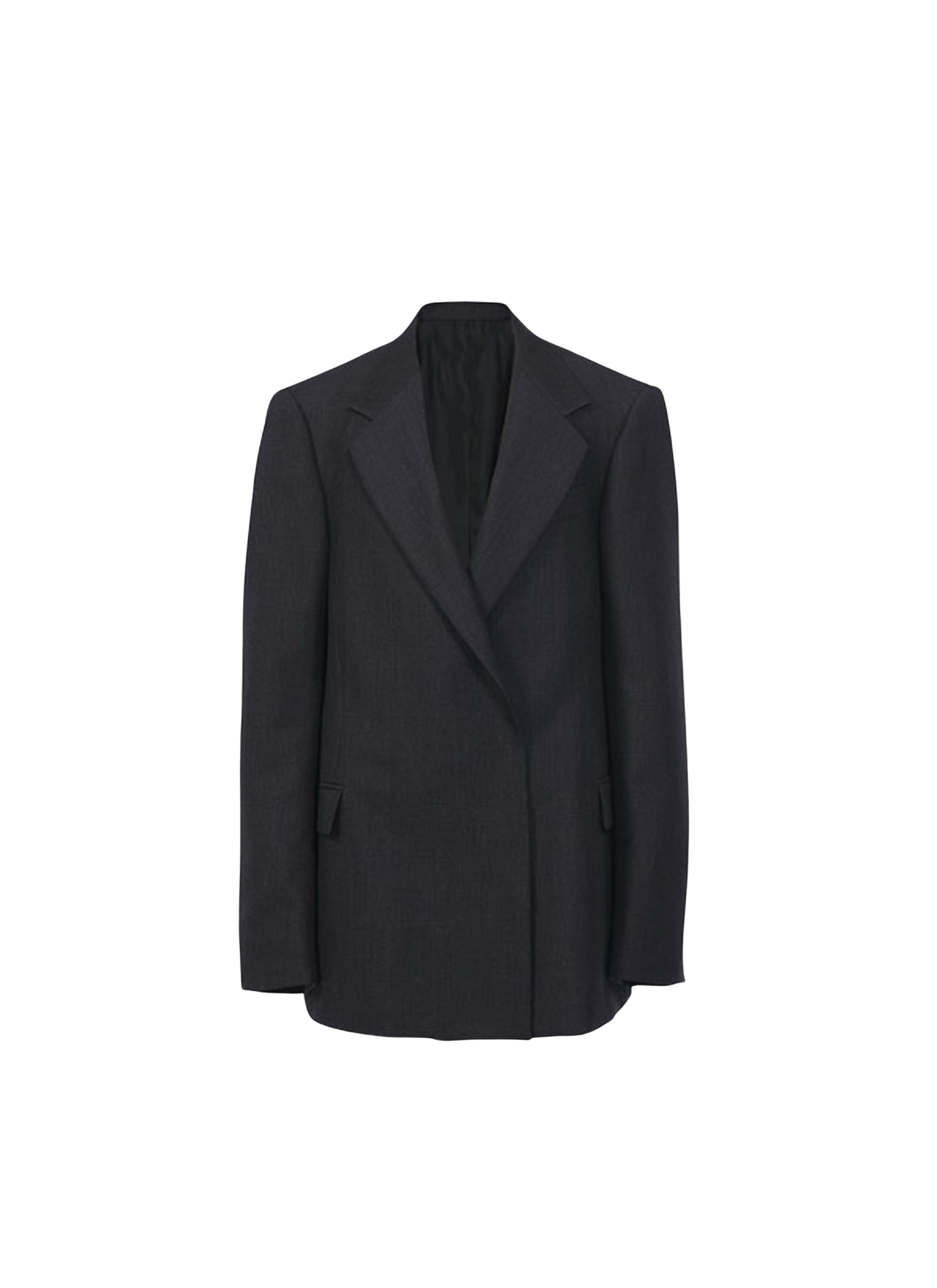 Veste à double boutonnage en laine - Gris foncé