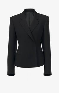 Fitted jacket in wool gabardine - Black Alaïa