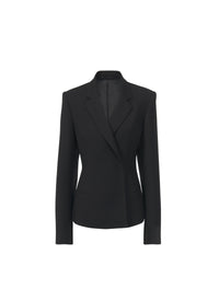 Fitted jacket in wool gabardine - Black Alaïa