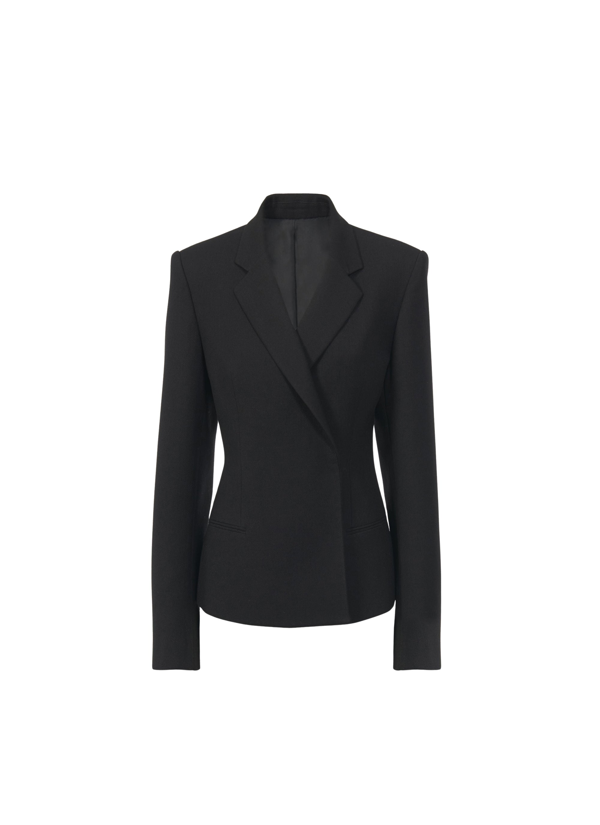Fitted jacket in wool gabardine - Black Alaïa