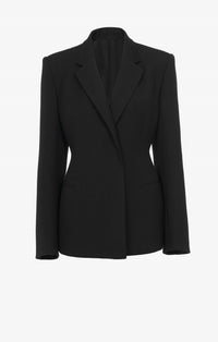 Veste mi-longue blazer en laine - Noir Alaïa