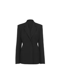 Veste mi-longue blazer en laine - Noir Alaïa