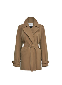Trench-coat midi en gabardine de coton - Beige