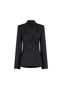 Veste blazer à épaulettes en laine - Noir Alaïa