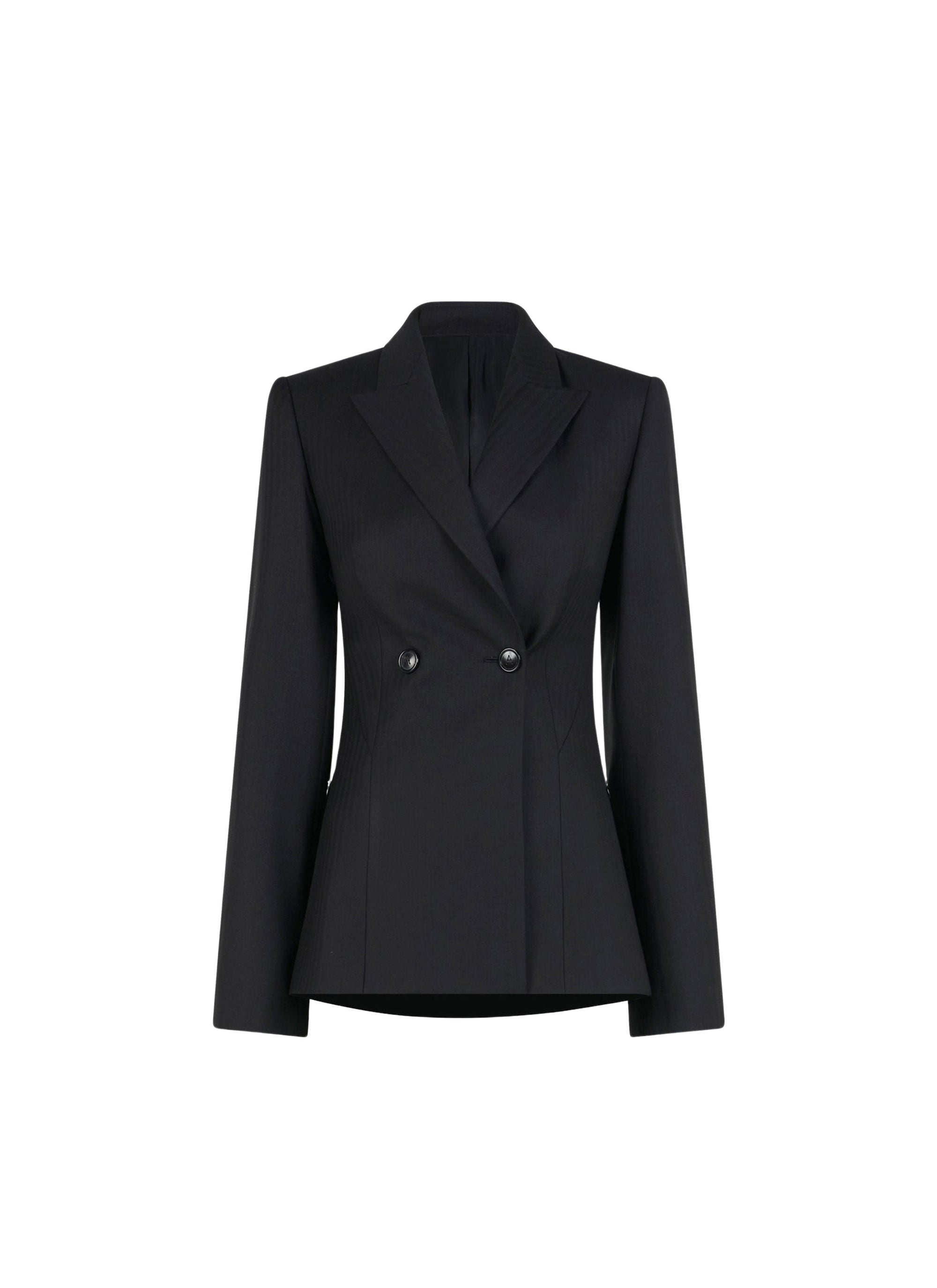 Veste blazer à épaulettes en laine - Noir Alaïa