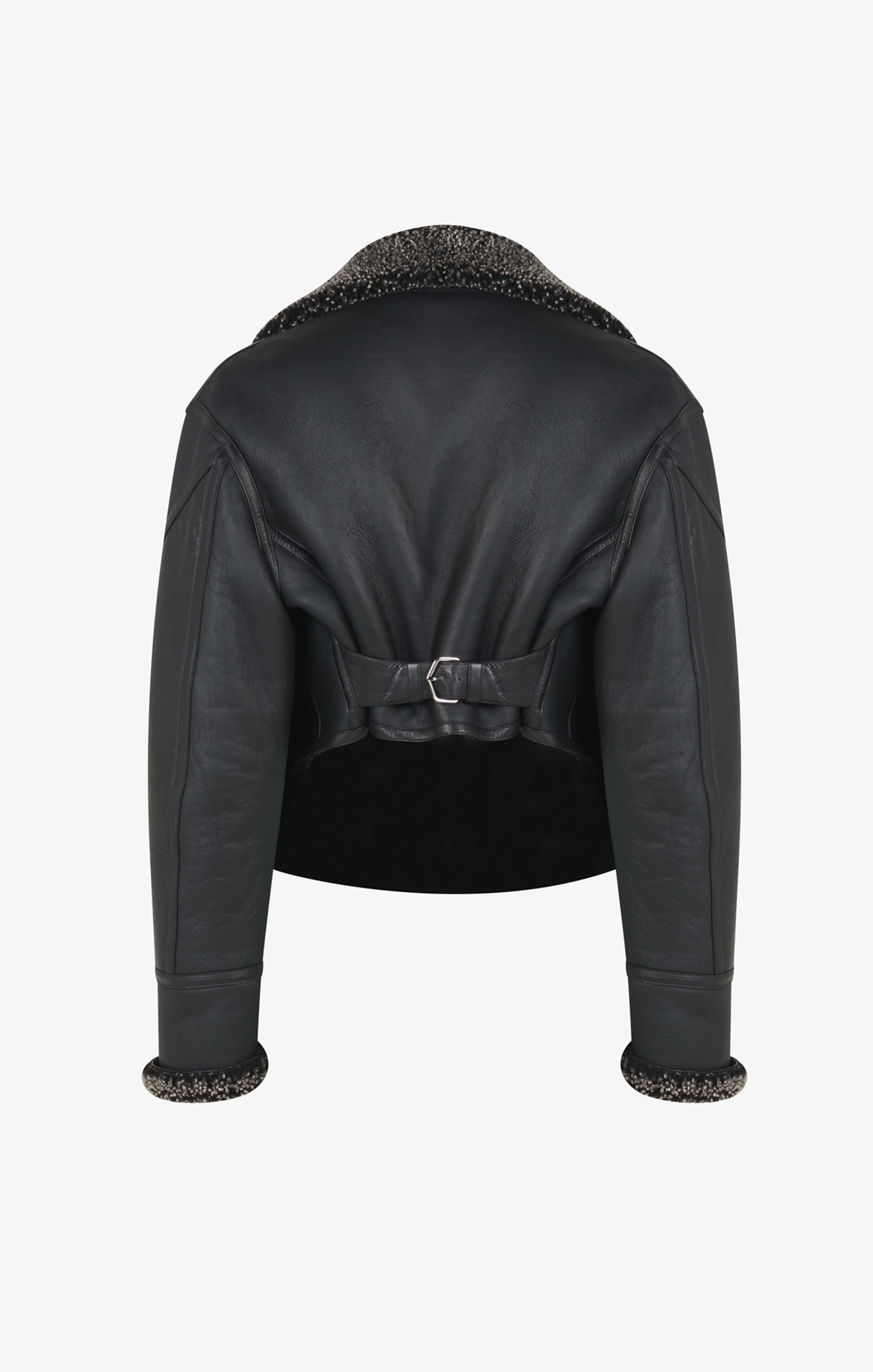 Leather Aviator Jacket - Copper Black