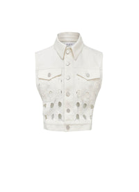 Veste à broderie circulaire - Blanc