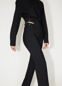 Belted wool jacket - Black Alaïa
