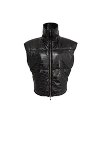 Croco embossed padded jacket - Black Alaïa