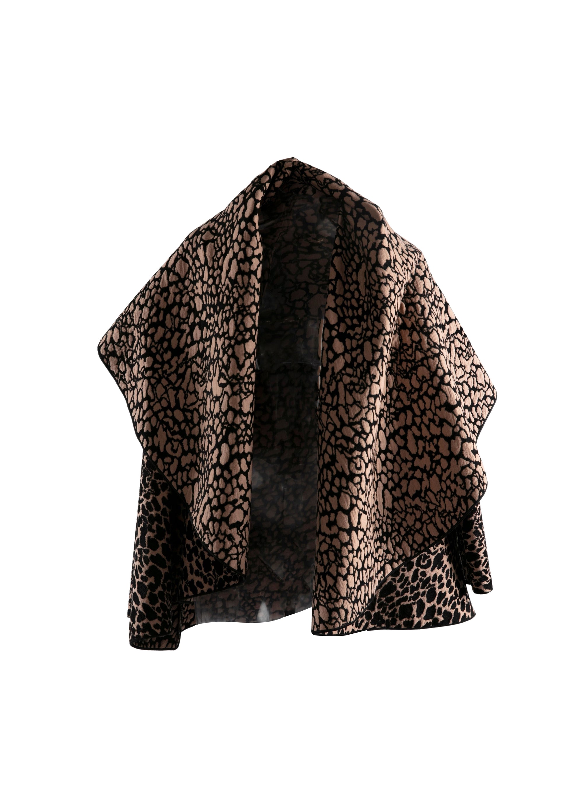 Wool hooded jacket - Flesh & Black