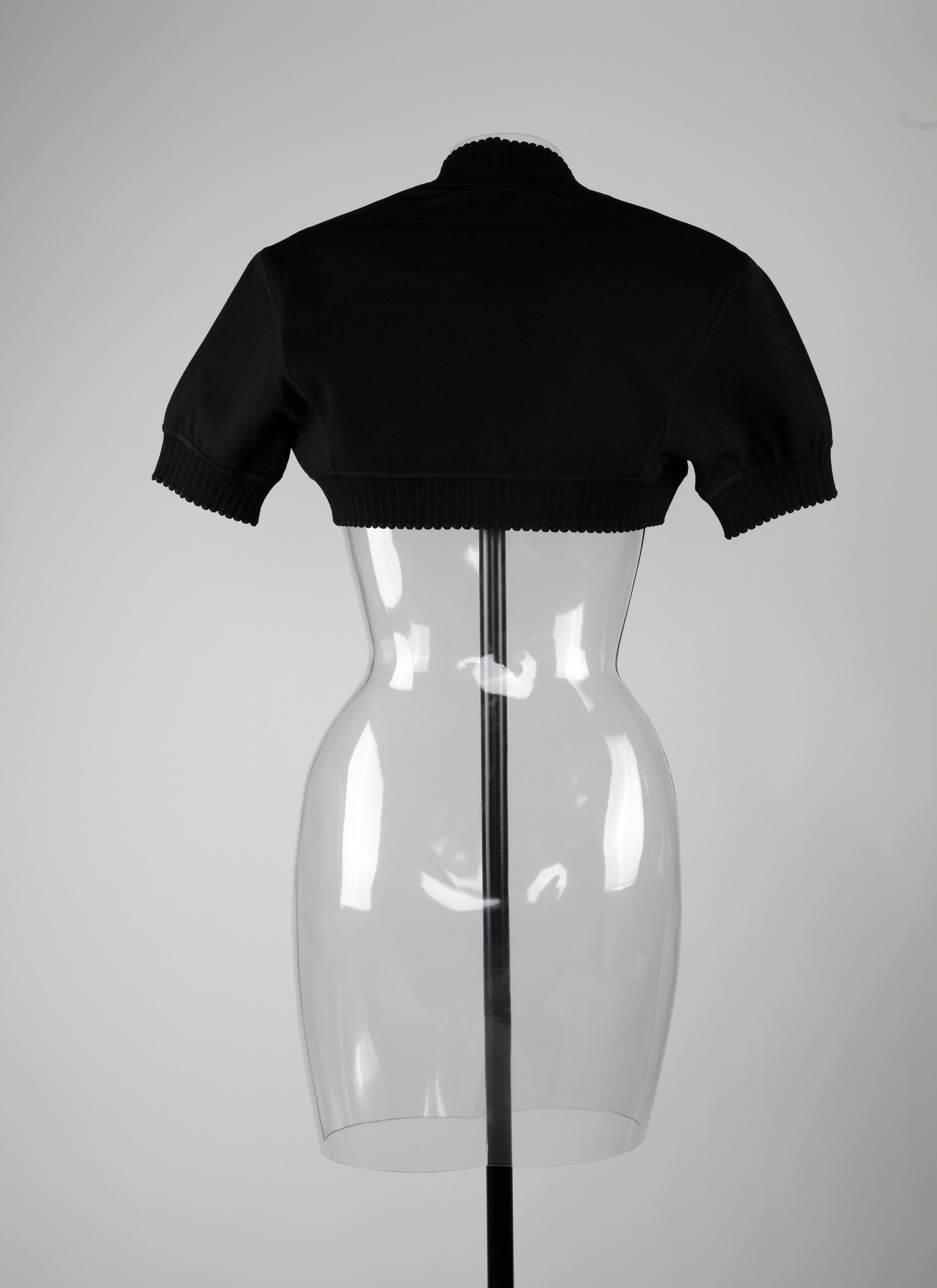 Bolero à manches courtes en maille - Noir
