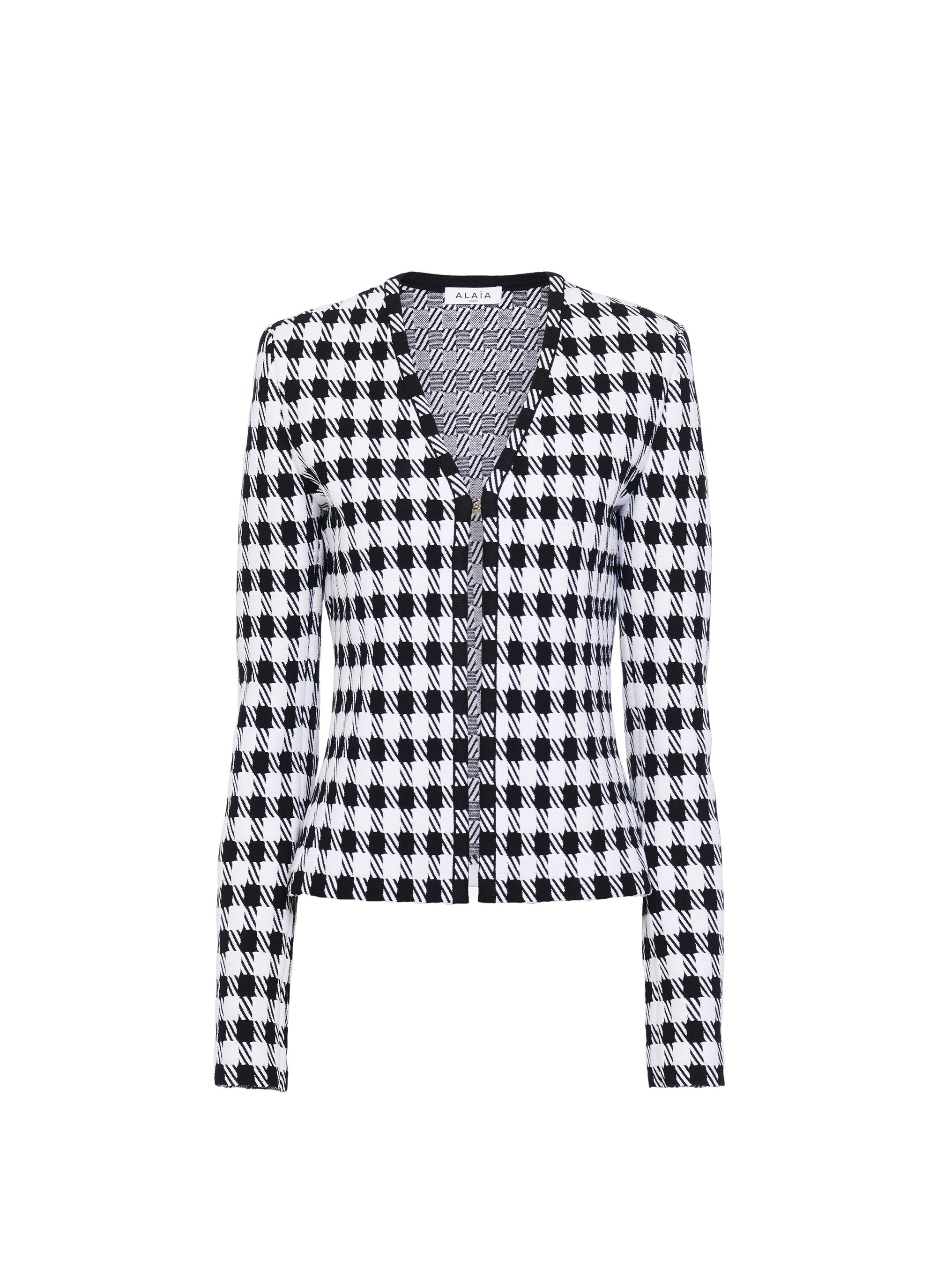 Cardigan à carreaux - Noir & Blanc