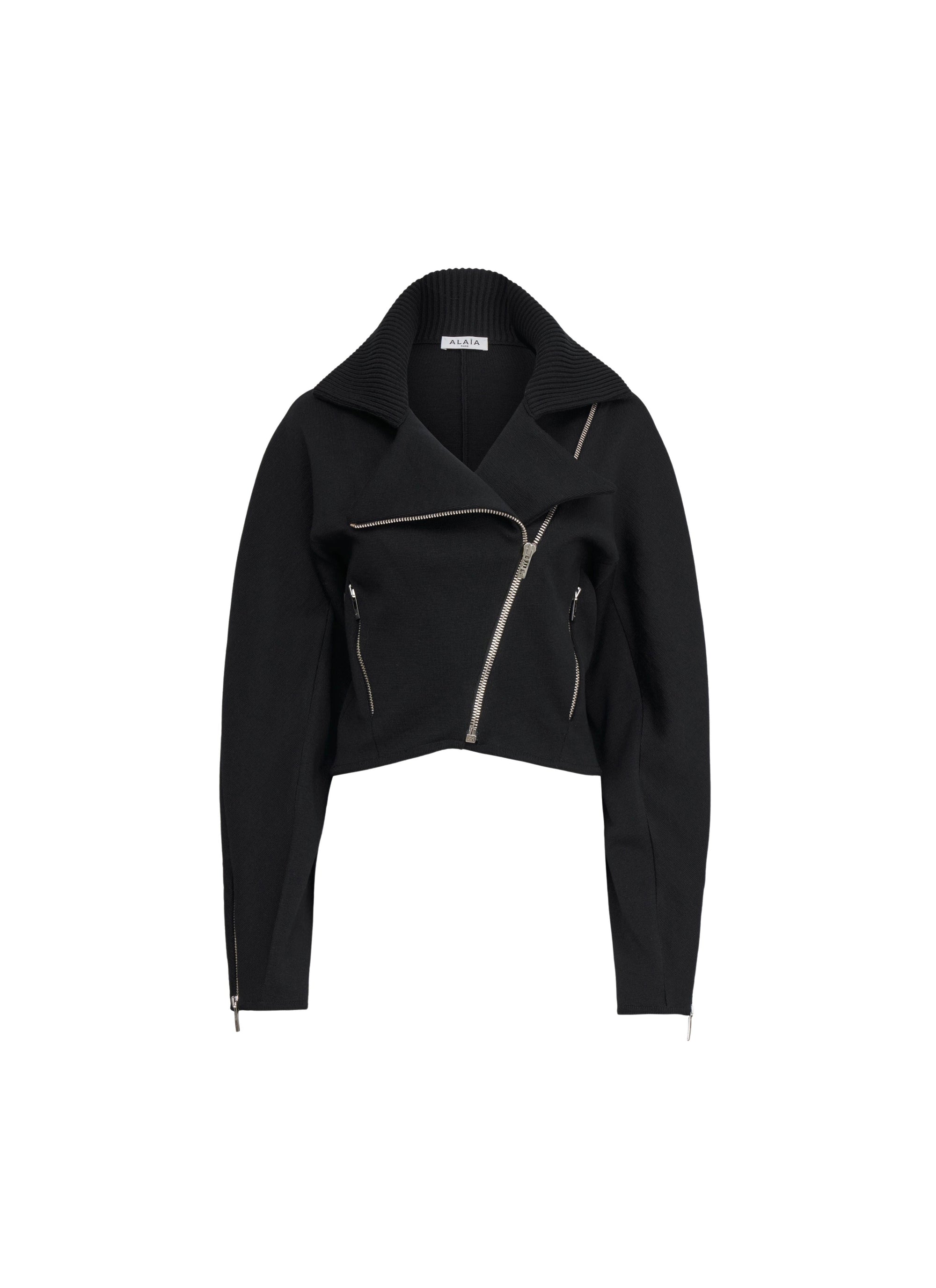 Wool biker jacket - Black Alaïa
