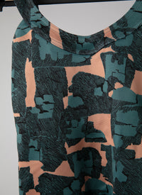 1-piece print swimming costume - Chair & Green