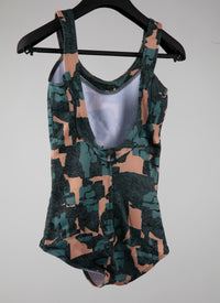 1-piece print swimming costume - Chair & Green
