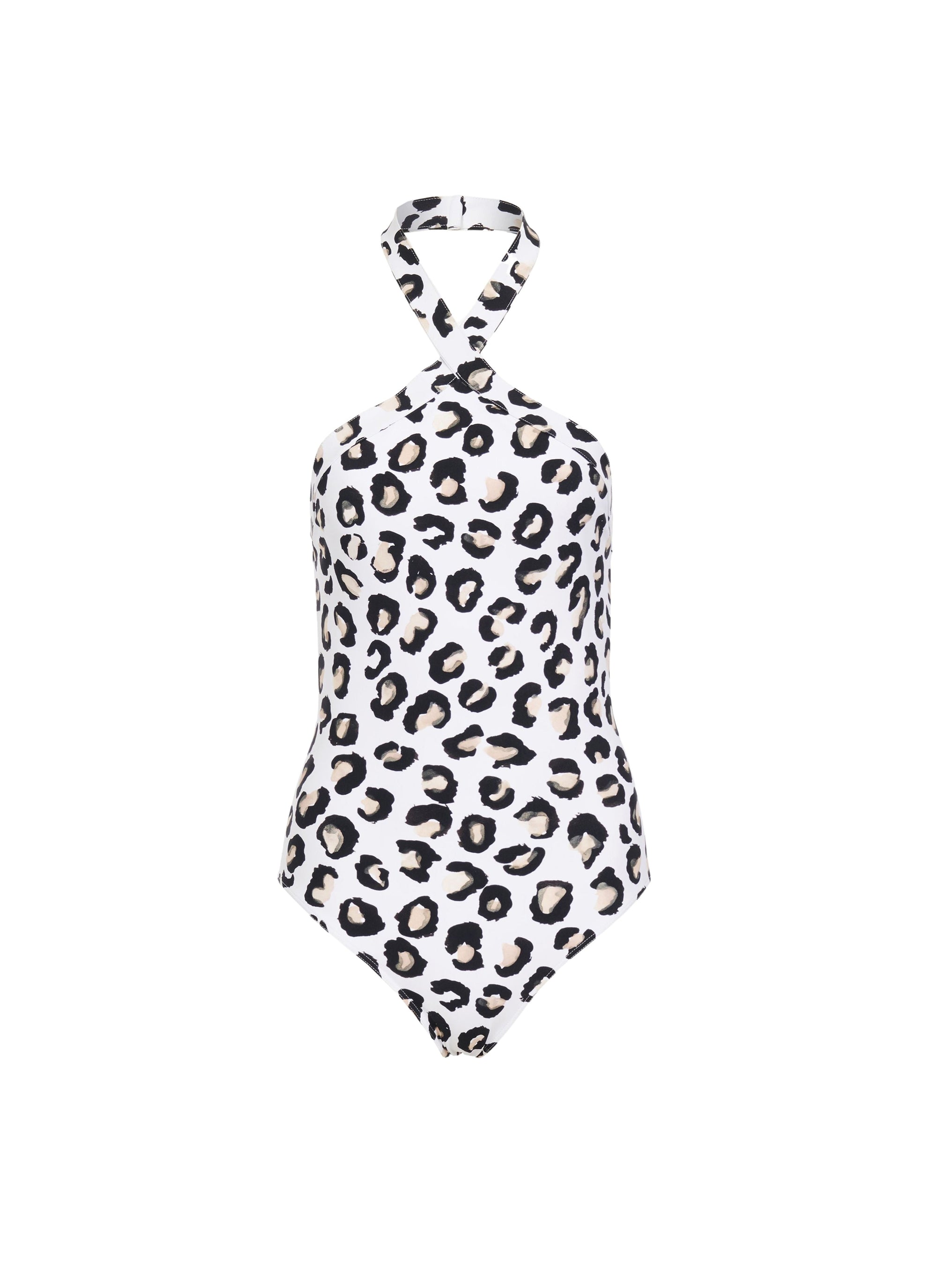 One-piece swimming costume - White & Black
