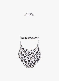 One-piece swimming costume - White & Black