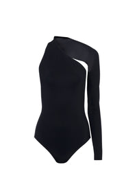 Asymmetric swimming costume - Alaia Black