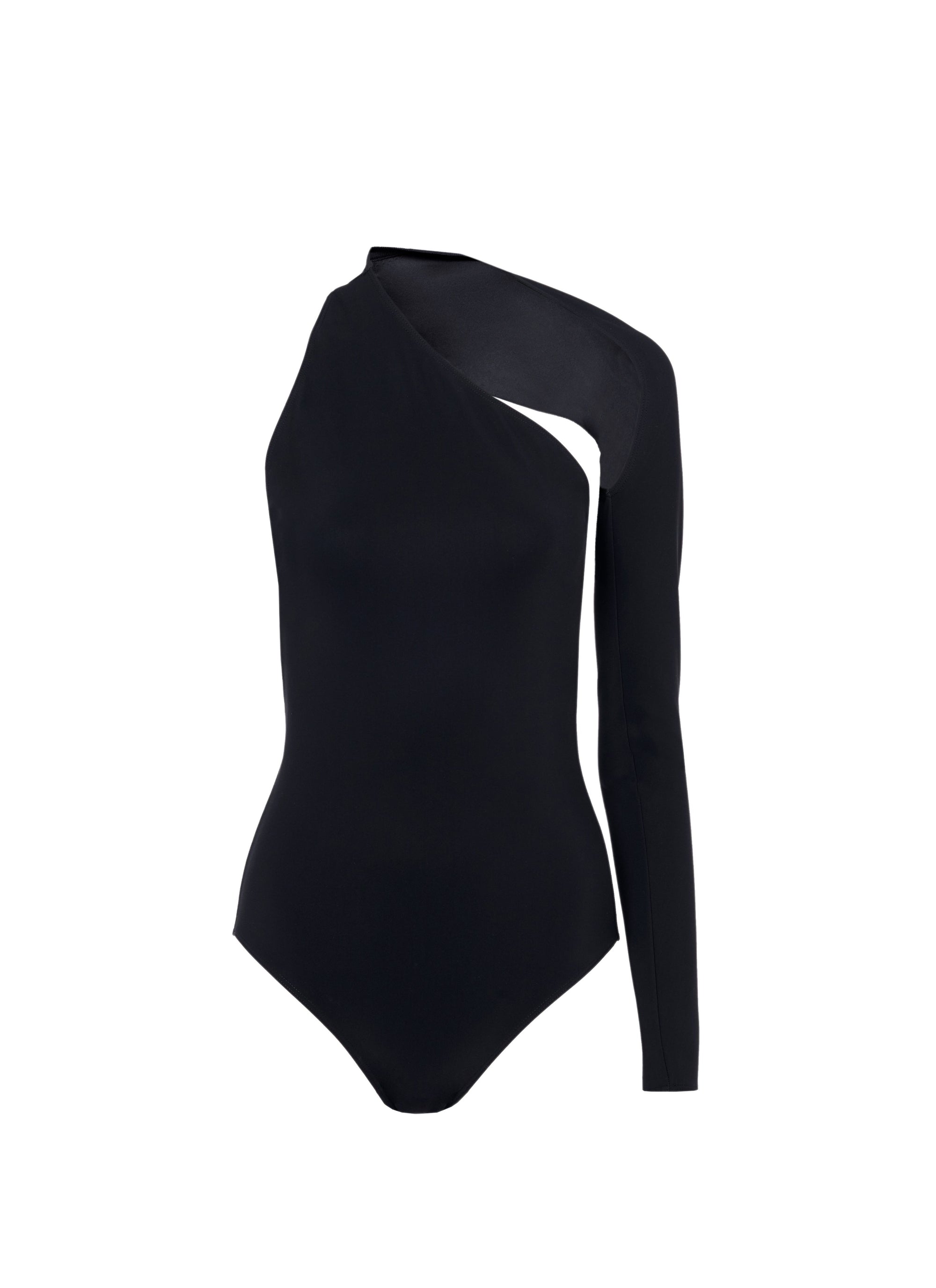 Asymmetric swimming costume - Alaia Black