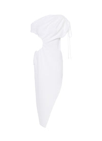 Draped Cut-Out Bath Robe - White