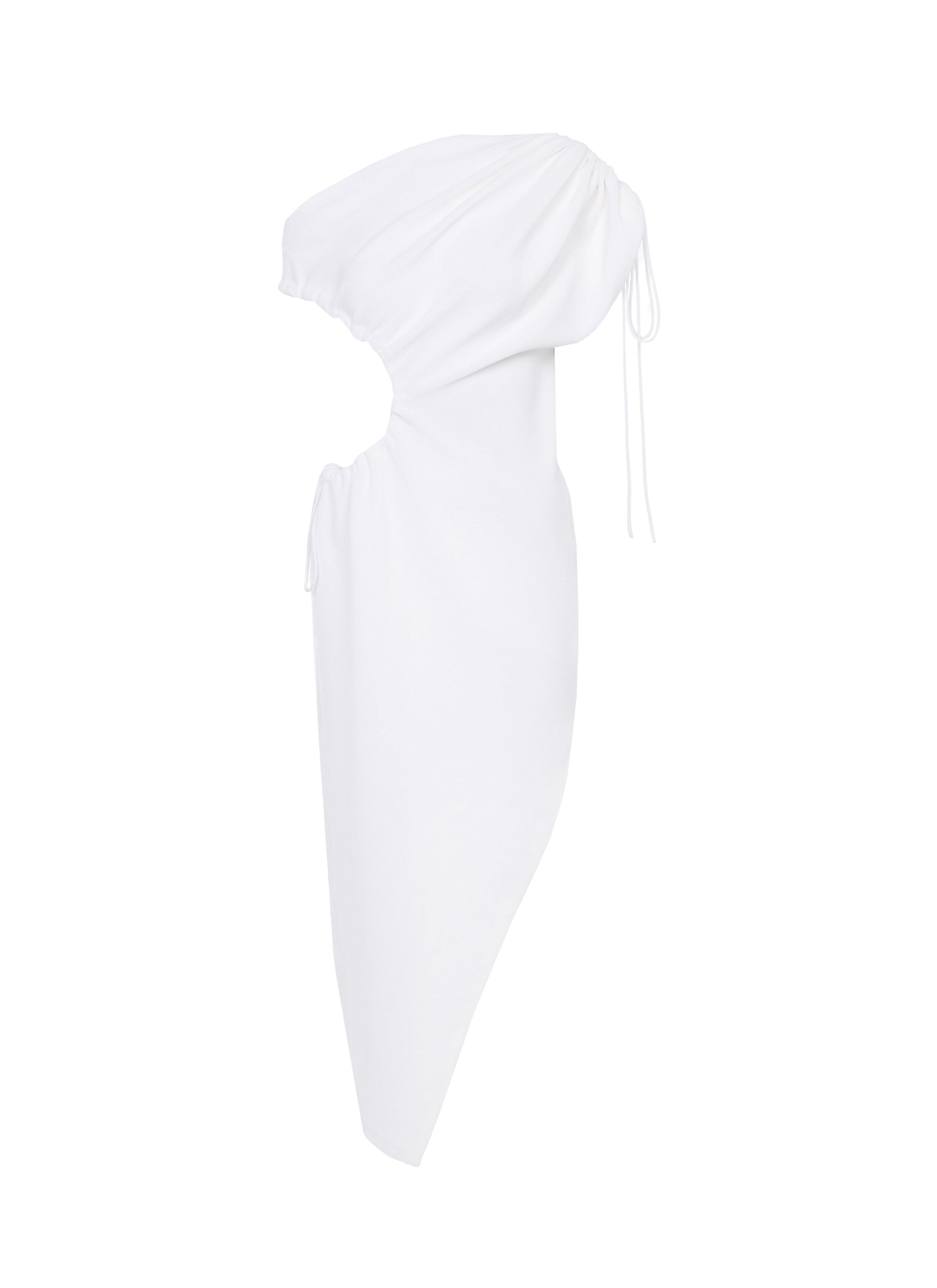 Draped Cut-Out Bath Robe - White