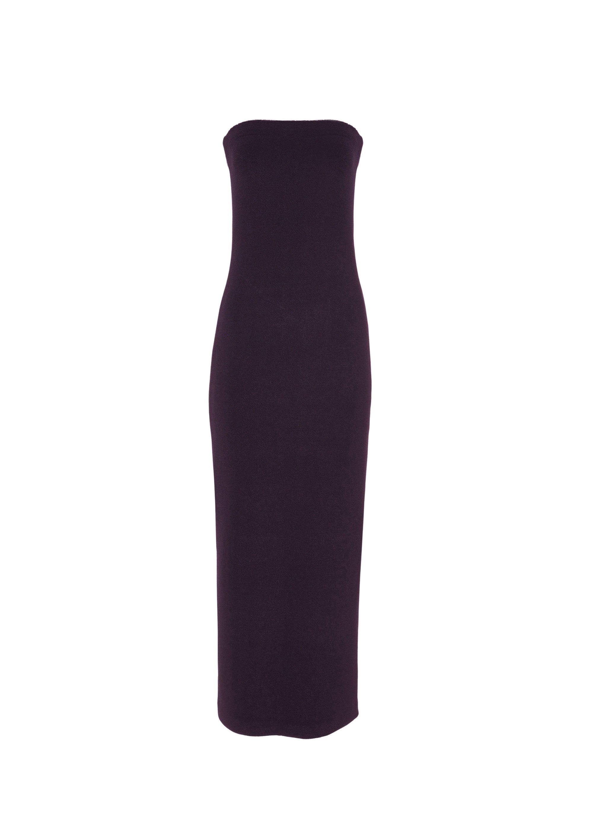 Robe de bain sans bretelles moulante - Aubergine