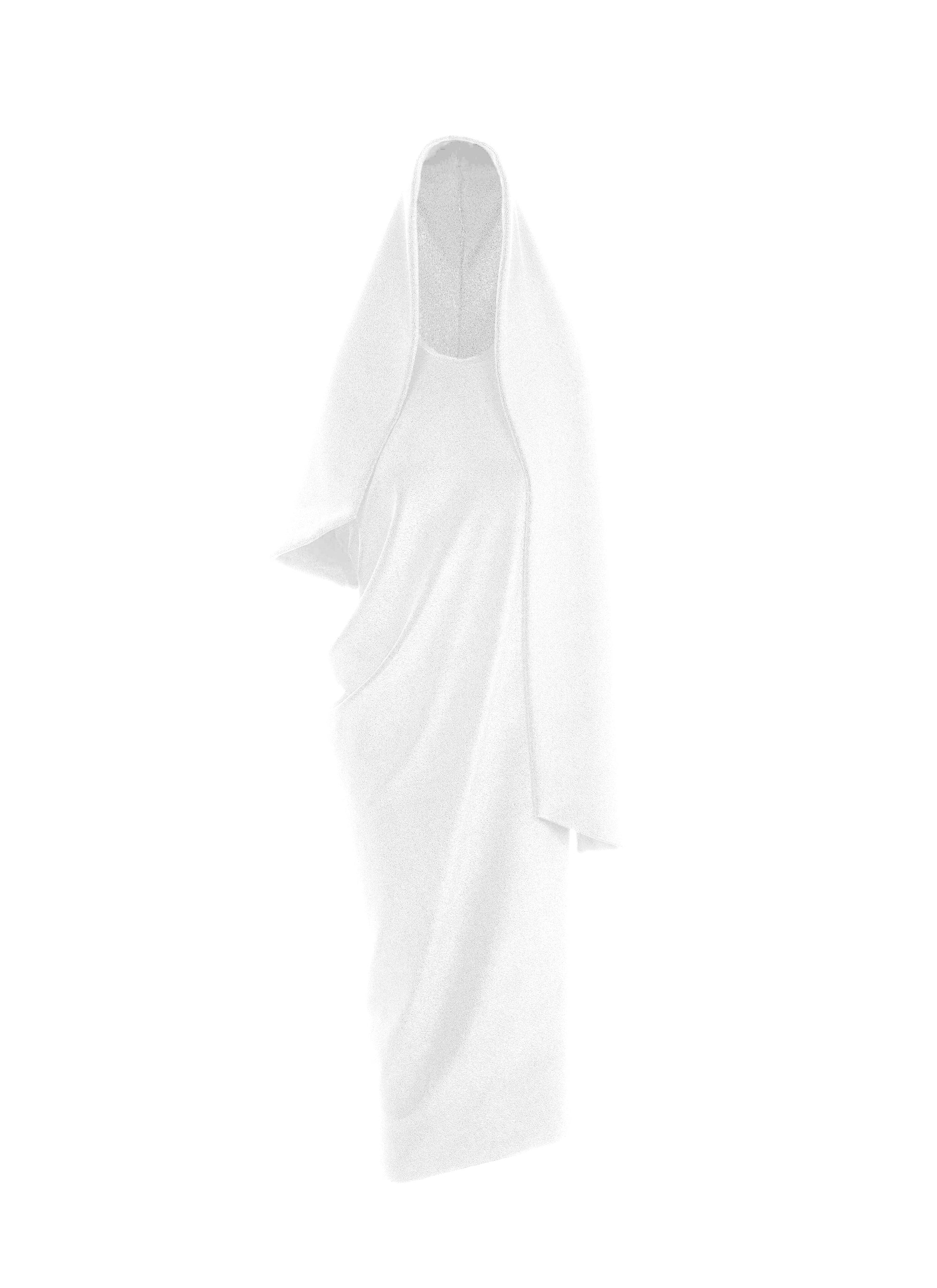 Robe de bain à capuche drapée - Blanc